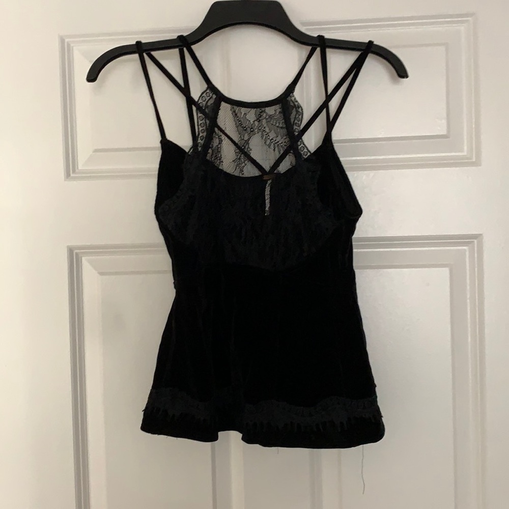 Free People Velvet Top with Lace